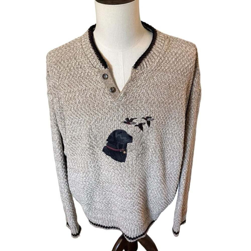 St. John's Bay Dog Duck Embroidered Sweater Size XXL/XXG